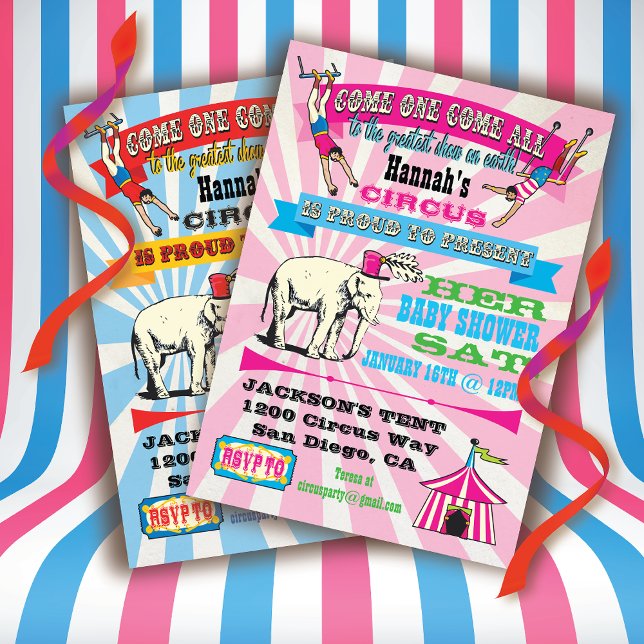 Invitaciones a la ducha Circus Baby (Subido por el creador)