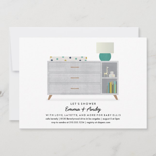 Invitaciones a la ducha con amor y legette Baby (Anverso)