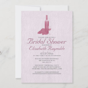 Invitaciones a la ducha con botella de vino formal