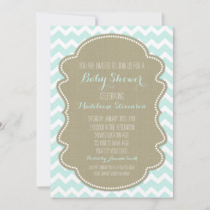 Invitaciones a la ducha con burbujas Blue Chevron 