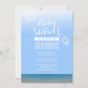 Invitaciones a la ducha con burbujas en la playa d