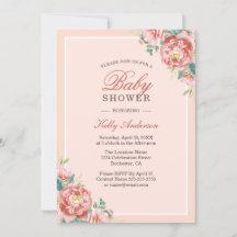 Invitaciones a la ducha con Chica floral rosa