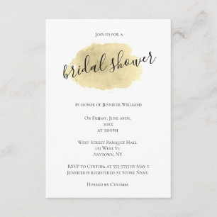 Invitaciones a la ducha con colchas doradas de col