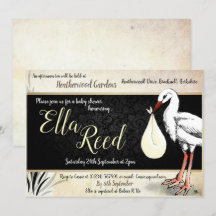 Invitaciones a la ducha con crema de cigüeñas