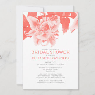 Invitaciones a la ducha con flores de coral