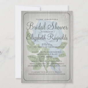 Invitaciones a la ducha con flores grises