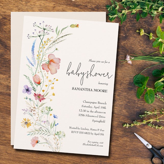 Invitaciones a la ducha con flores silvestres (Subido por el creador)
