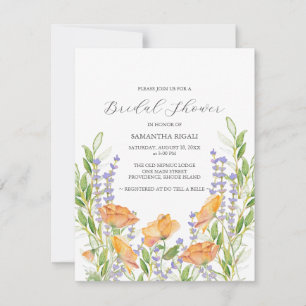 Invitaciones a la ducha con flores silvestres acuá