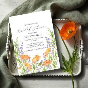 Invitaciones a la ducha con flores silvestres acuá