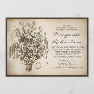 invitaciones a la ducha con flores silvestres vint