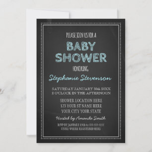 Invitaciones a la ducha con Personalizado azul Cha