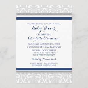 Invitaciones a la ducha con Personalizado azul de 