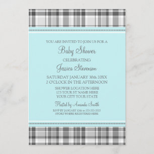 Invitaciones a la ducha con Personalizado Blue Gra