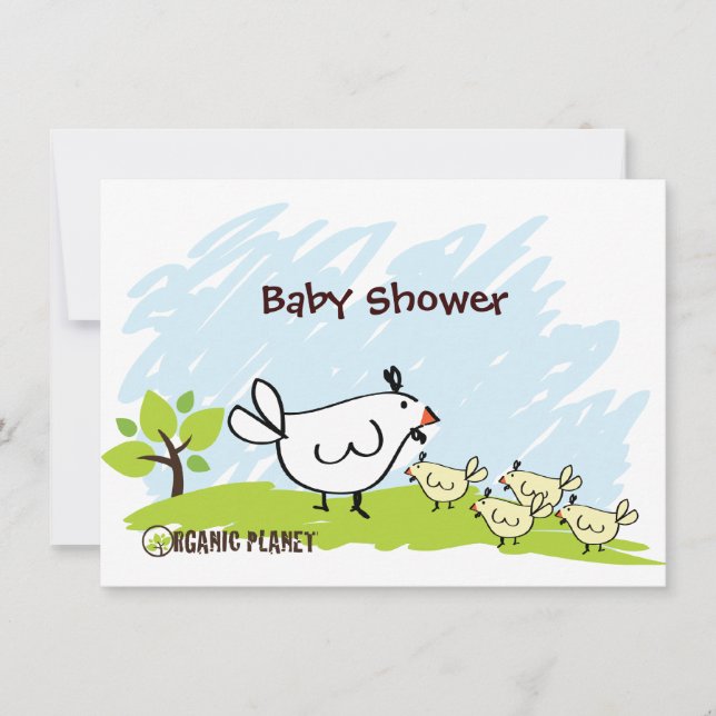 Invitaciones a la ducha con planetas orgánicos de  (Anverso)
