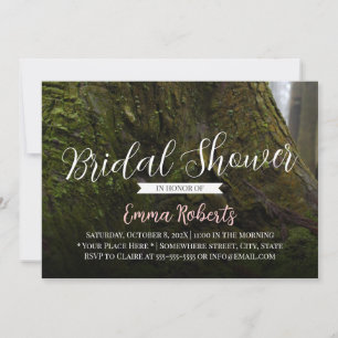Invitaciones a la ducha con raíz de árbol elegante