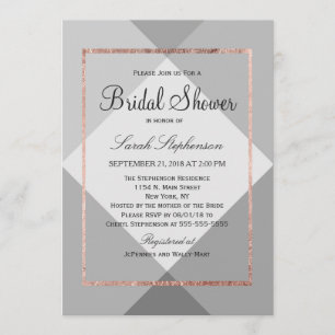 Invitaciones a la ducha con Rosa Geo Gris Geo Brid