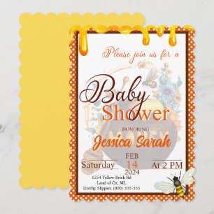 Invitaciones a la ducha de abeja de miel