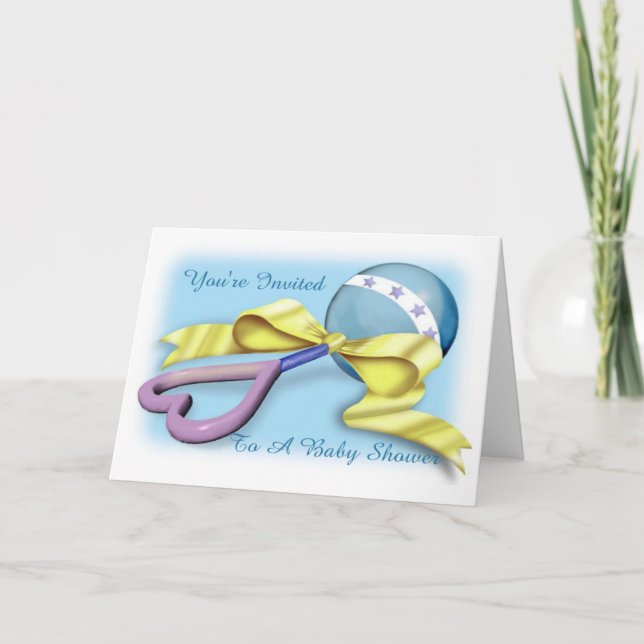 Invitaciones a la ducha de Baby Rattle (Anverso)