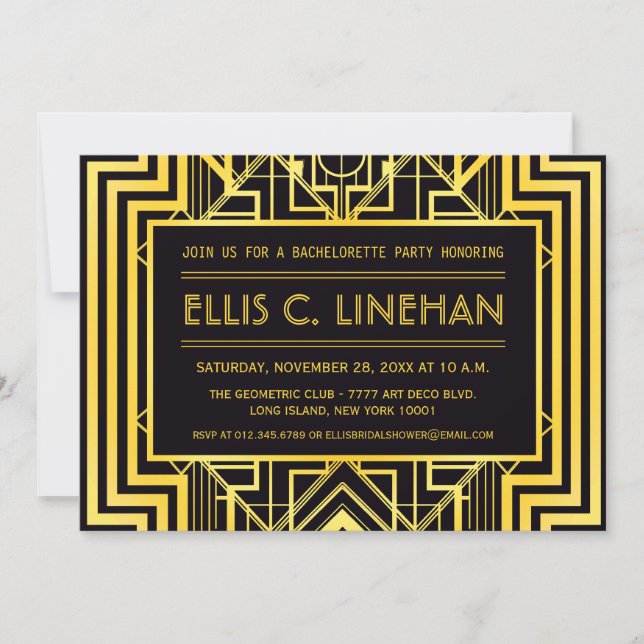 Invitaciones a la ducha de bachillerato geométrico (Anverso)