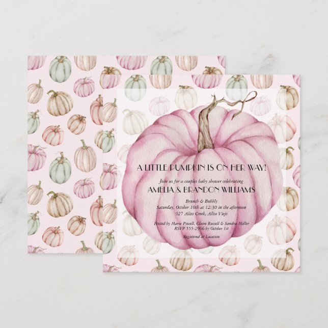 Invitaciones a la ducha de bebé (Anverso / Reverso)