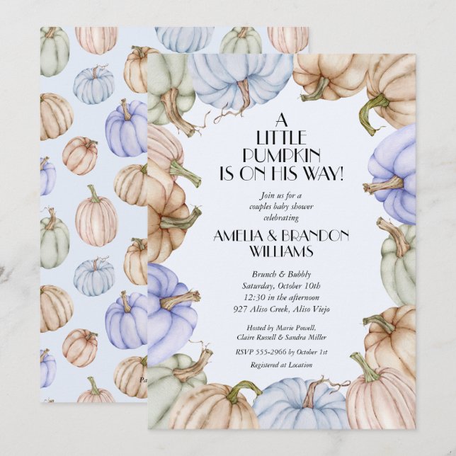 Invitaciones a la ducha de bebé (Anverso / Reverso)
