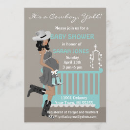 Invitaciones a la ducha de bebé afroamericana