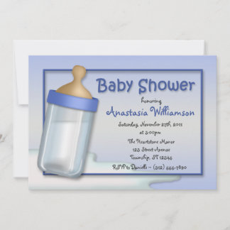Invitaciones a la ducha de bebé azul