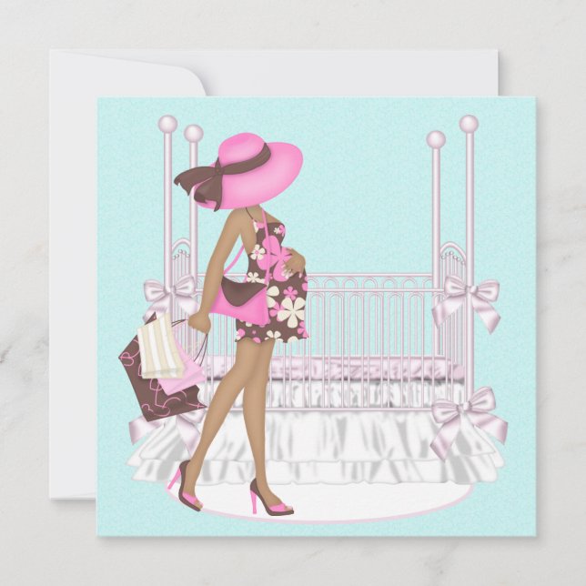 Invitaciones a la ducha de bebé azul Verde azulado (Anverso)