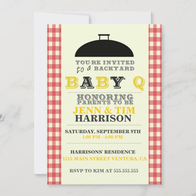 Invitaciones a la ducha de bebé BaBy Q (Anverso)