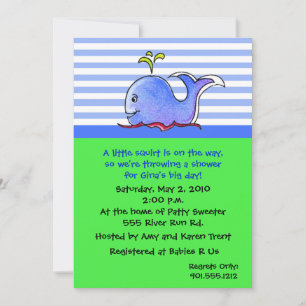 Invitaciones a la ducha de bebé ballena