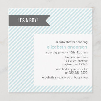 Invitaciones a la ducha de bebé Blue Pinstripes