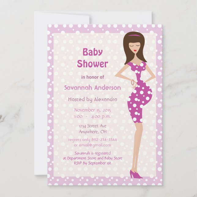 Invitaciones a la ducha de bebé Bump Baby Girl (Anverso)