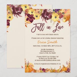 Invitaciones a la ducha de bebé - Caer enamorada