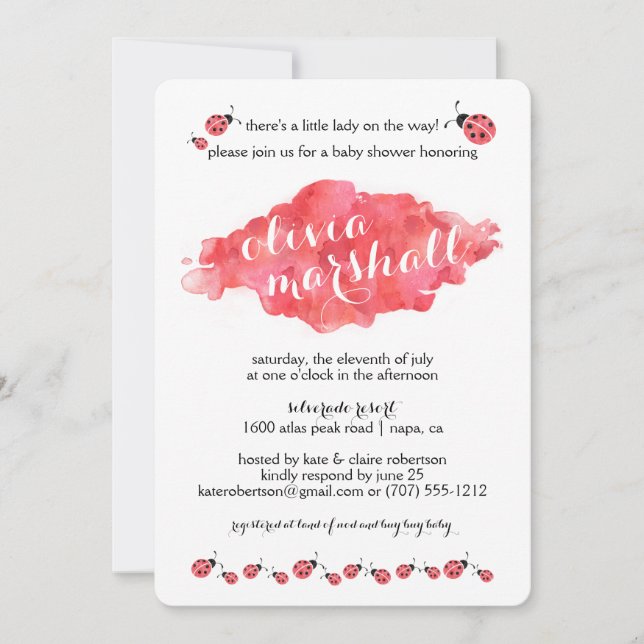 Invitaciones a la ducha de bebé Chica de parásitos (Anverso)