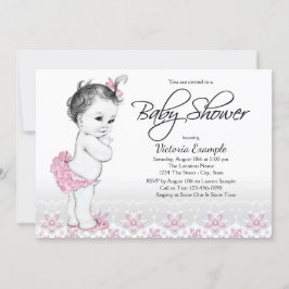 Invitaciones a la ducha de bebé color rosa rosado