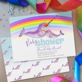 Invitaciones a la ducha de bebé con arcoiris de na
