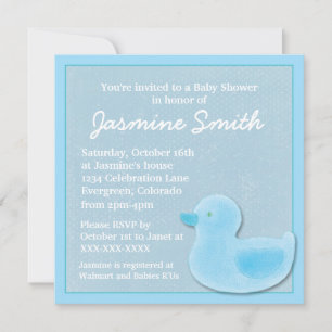 Invitaciones a la ducha de bebé con capucha de gom