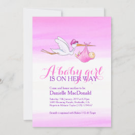 Invitaciones a la ducha de bebé con cigüeñas