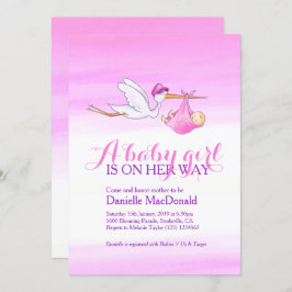 Invitaciones a la ducha de bebé con cigüeñas