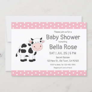 Invitaciones a la ducha de bebé con puntos de polk