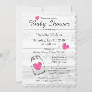 Invitaciones a la ducha de bebé con tarro de albañ