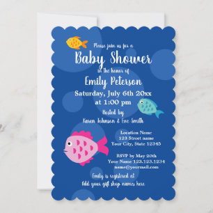 Invitaciones a la ducha de bebé con tema subacuáti