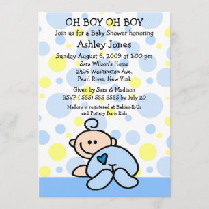 Invitaciones A La Ducha De Bebé Cute Oh Boy