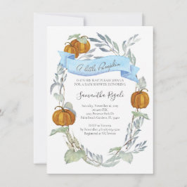 Invitaciones a la ducha de bebé de calabaza otoño