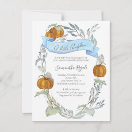Invitaciones a la ducha de bebé de calabaza otoño