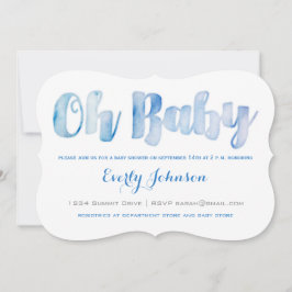 Invitaciones a la ducha de bebé de color acuático 