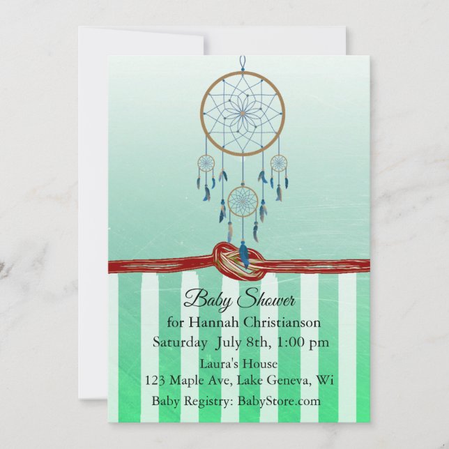 Invitaciones a la ducha de bebé de Dreamcatcher Gr (Anverso)