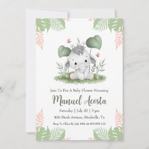 invitaciones a la ducha de bebé de elefantes de la