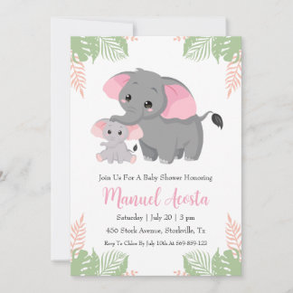 invitaciones a la ducha de bebé de elefantes de la