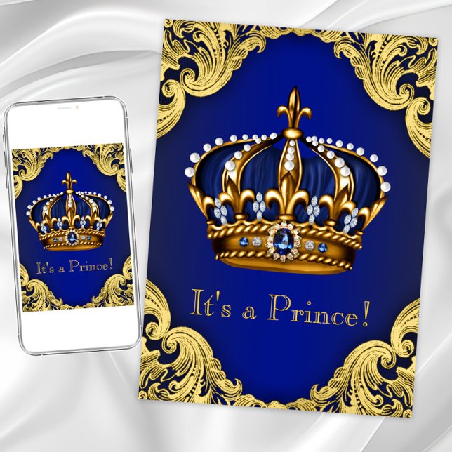 Invitaciones a la ducha de bebé de Fancy Prince (Fancy prince baby shower invitation. Instant download and printed invitations available.)